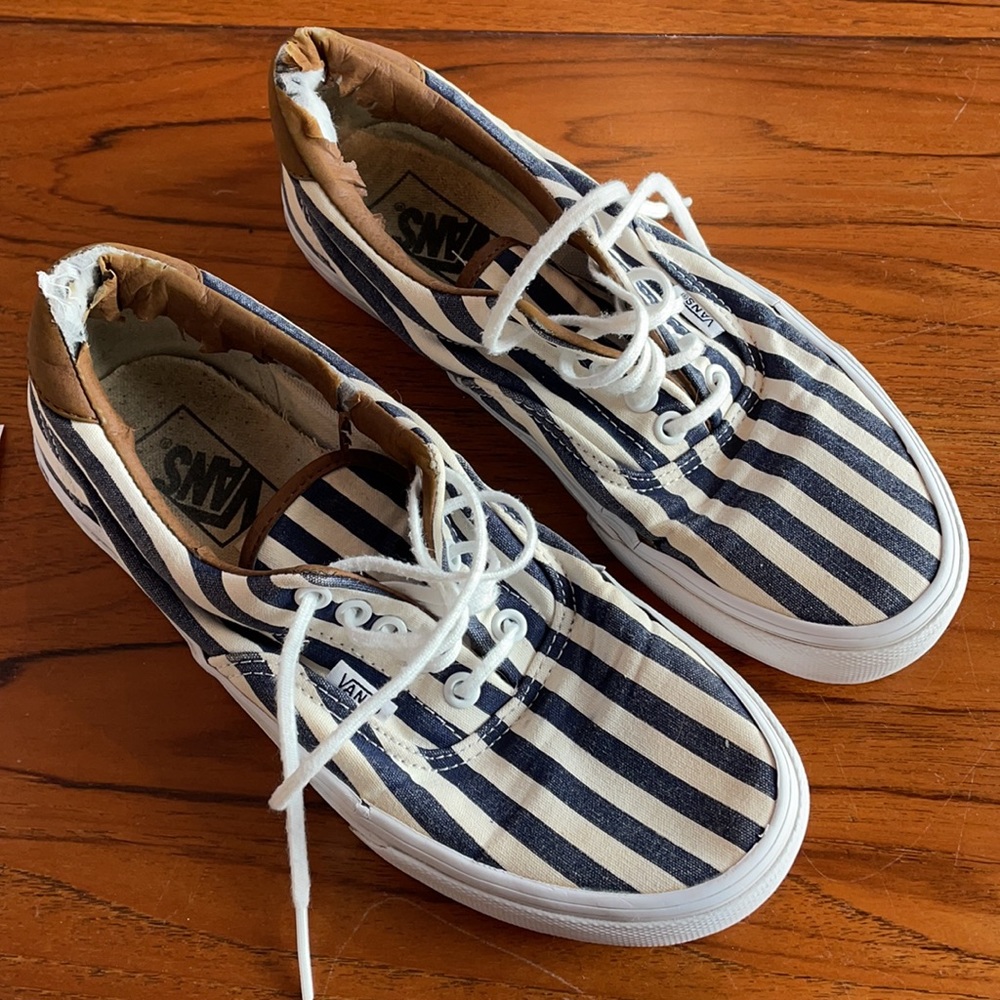 Vintage Striped vans pre loved! Womens 8 1/2 Men 7. Compliments Canvas / leather